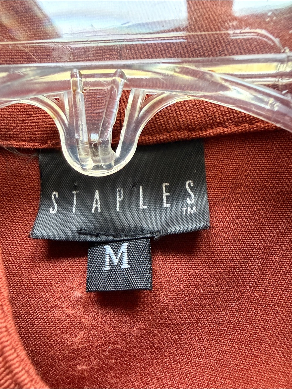 Staples Rust-Red Collarless Button Jacket - Picture 7 of 9
